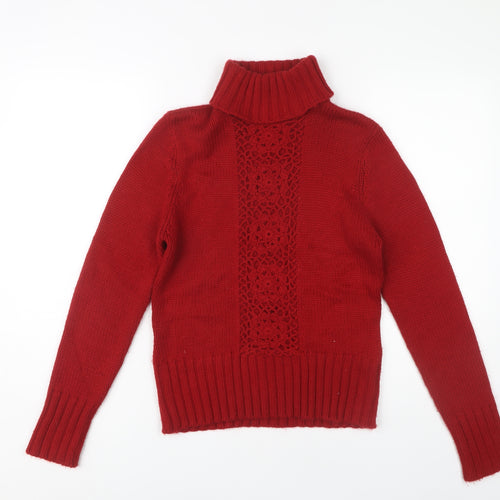 Mackays Women's Red Roll Neck Pullover Jumper, Size S
