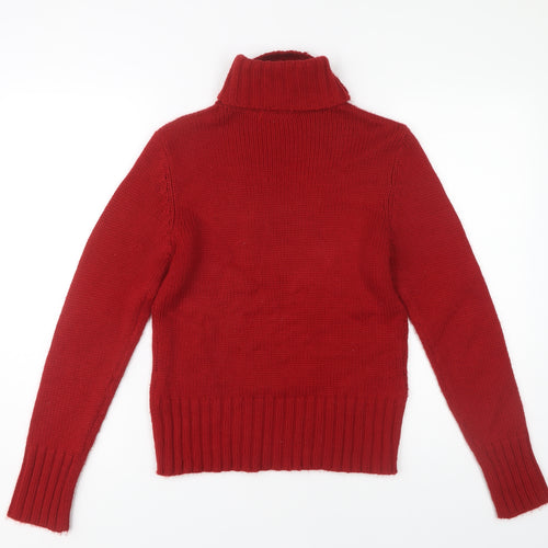 Mackays Women's Red Roll Neck Pullover Jumper, Size S