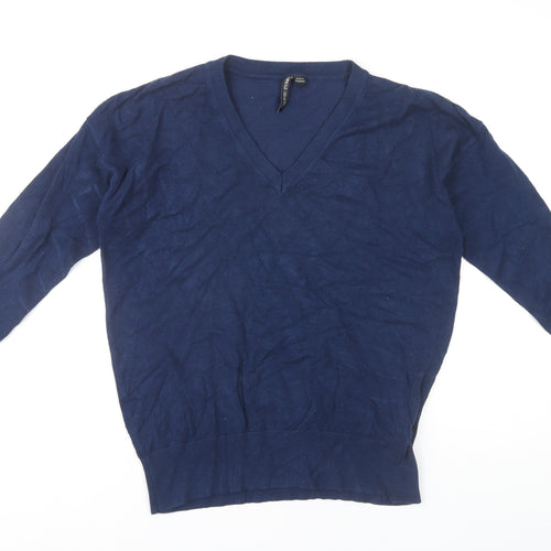 Capsule Women's Blue V-Neck Pullover Jumper Size 12/14