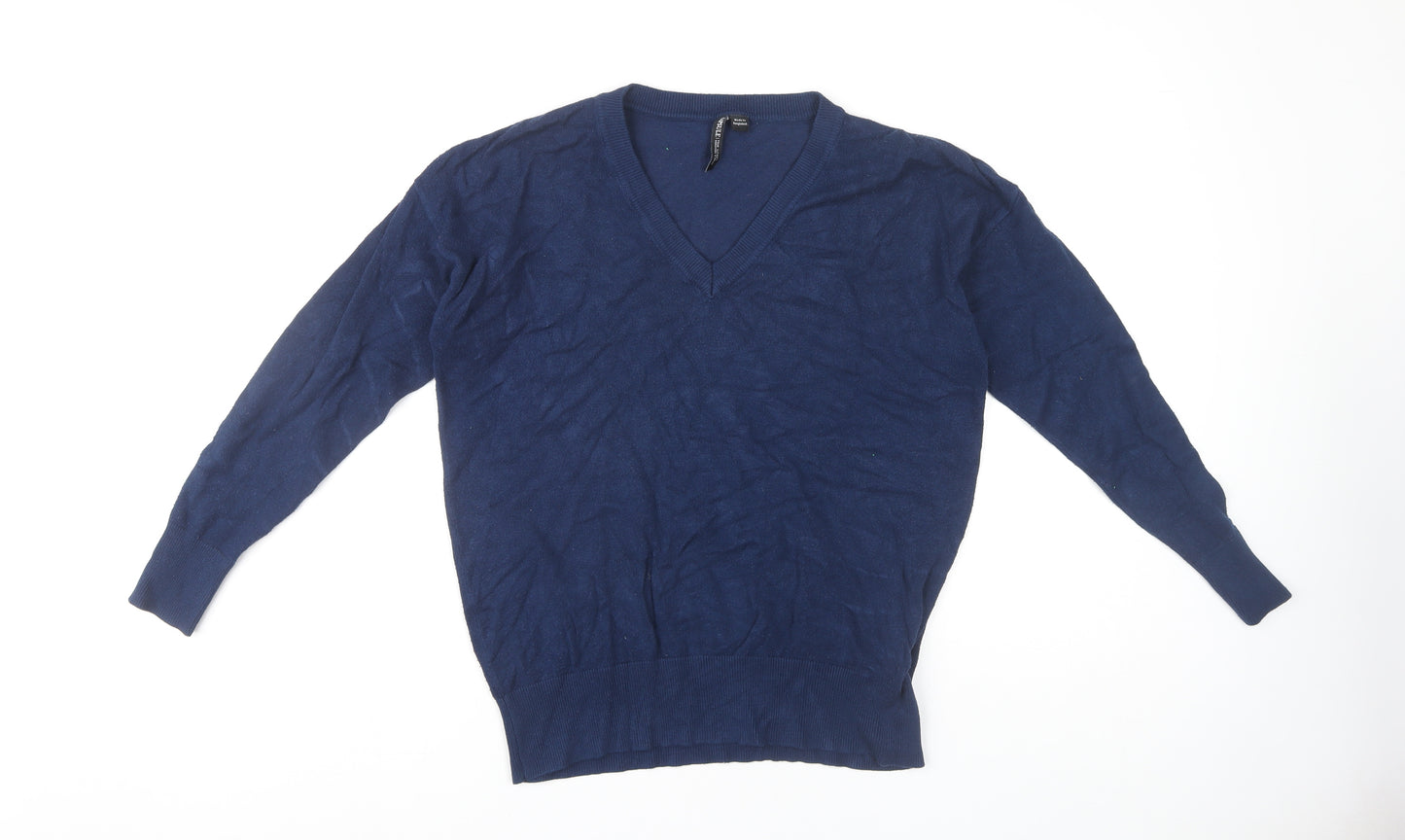 Capsule Women's Blue V-Neck Pullover Jumper Size 12/14