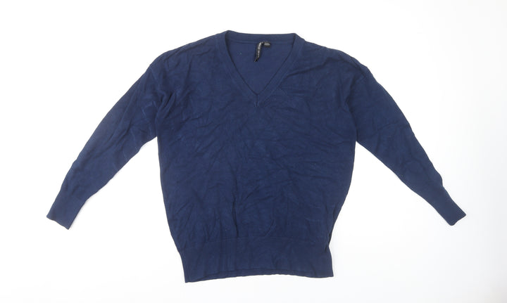 Capsule Women's Blue V-Neck Pullover Jumper Size 12/14