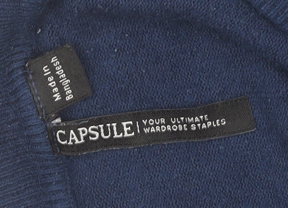 Capsule Women's Blue V-Neck Pullover Jumper Size 12/14