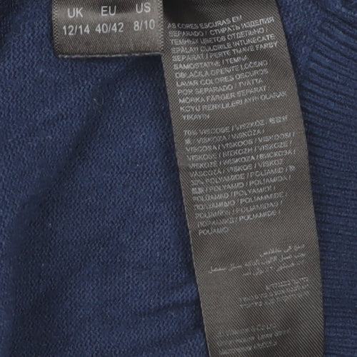 Capsule Women's Blue V-Neck Pullover Jumper Size 12/14