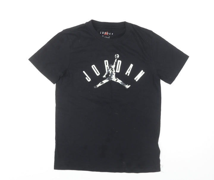 Jordan Boys Black T-Shirt, Size 10-12, Iconic Logo, Casual Wear