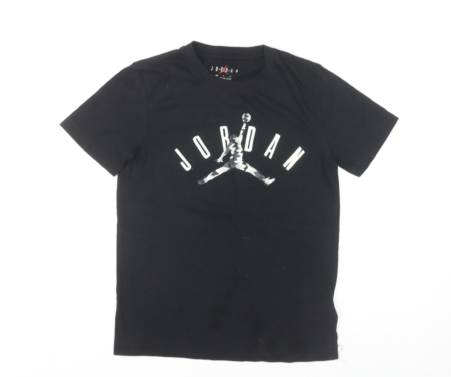 Jordan Boys Black T-Shirt, Size 10-12, Iconic Logo, Casual Wear
