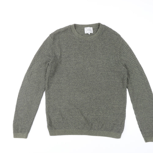Topman Men's Green Medium Knit Pullover Jumper