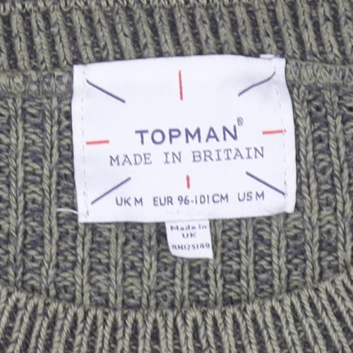Topman Men's Green Medium Knit Pullover Jumper