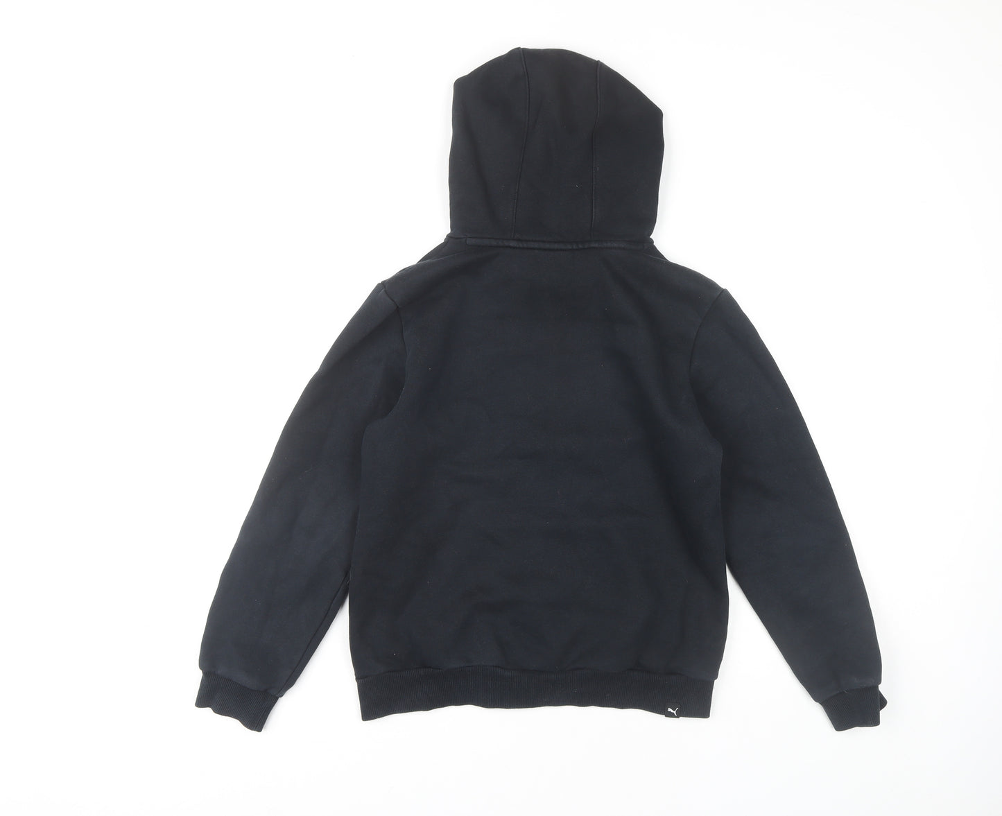Puma Boys Black Pullover Hoodie 11-12 Years Cotton Blend
