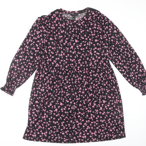 New Look Women's Black Floral Long Sleeve Dress