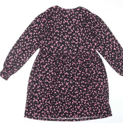 New Look Women's Black Floral Long Sleeve Dress
