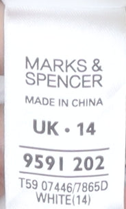 Marks and Spencer Women White Linen Dress Size 14