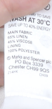 Marks and Spencer Women White Linen Dress Size 14