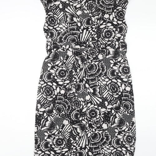 Monsoon Women's Black Floral Shift Dress Size 16