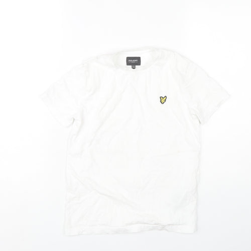 Lyle & Scott Boys White Cotton T-Shirt, Size 10-11, Logo Accent