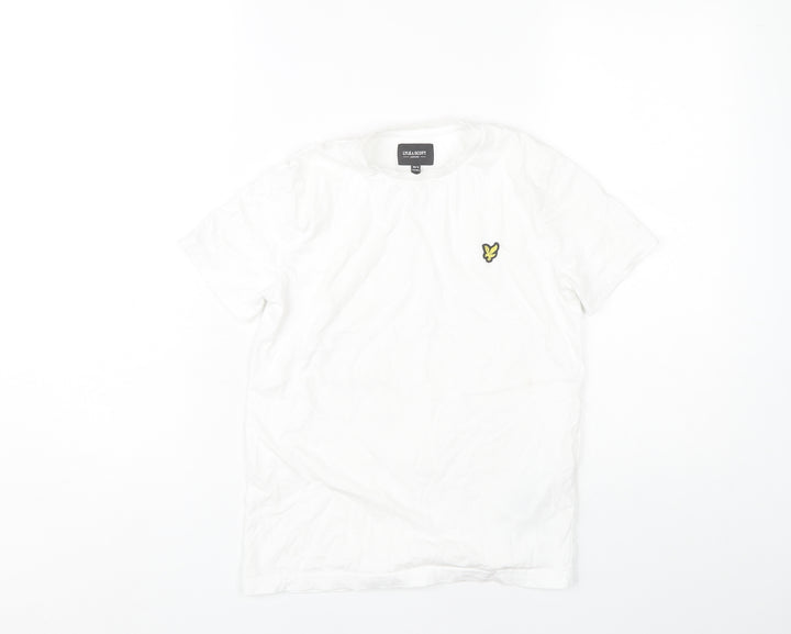 Lyle & Scott Boys White Cotton T-Shirt, Size 10-11, Logo Accent