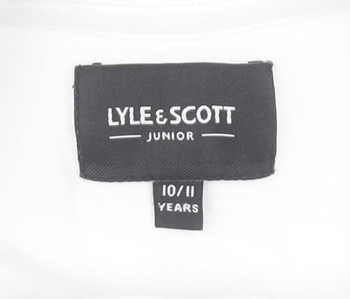 Lyle & Scott Boys White Cotton T-Shirt, Size 10-11, Logo Accent