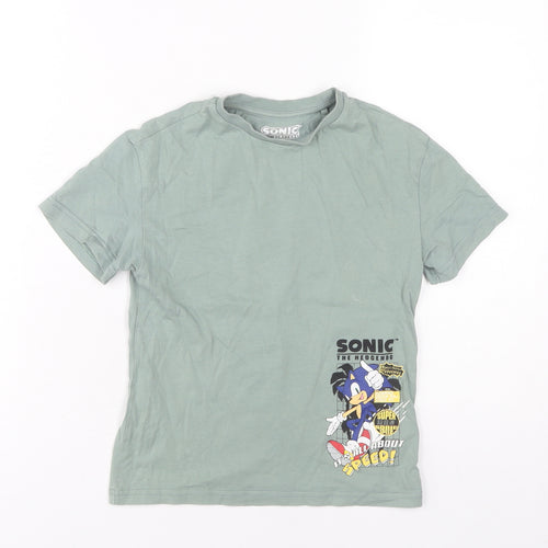 SEGA Boys Green Sonic T-Shirt, 5-6 Years, Graphic Print