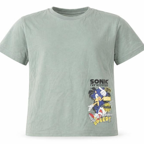 SEGA Boys Green Sonic T-Shirt, 5-6 Years, Graphic Print