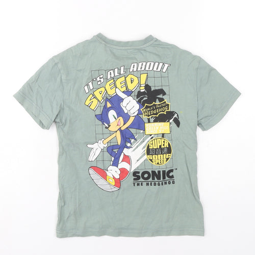 SEGA Boys Green Sonic T-Shirt, 5-6 Years, Graphic Print