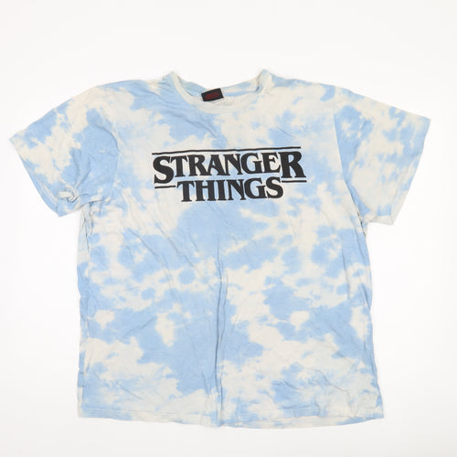 Stranger Things Men's XL Blue Graphic T-Shirt