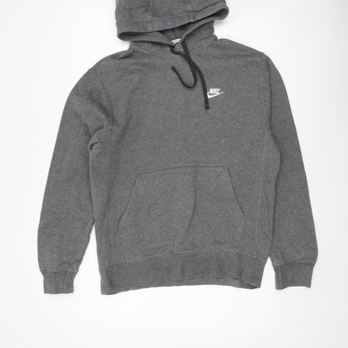 Nike Men's Grey S Pullover Hoodie with Logo Accent