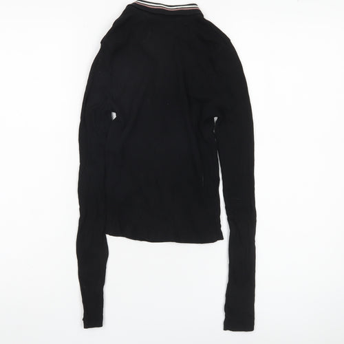 Pull&Bear Black Slim Jersey Women's Blouse XS
