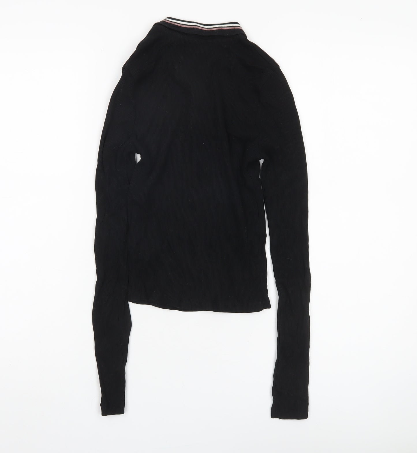 Pull&Bear Black Slim Jersey Women's Blouse XS