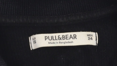 Pull&Bear Black Slim Jersey Women's Blouse XS
