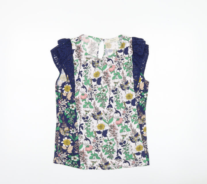 Oasis Women's Floral Tunic Blouse, S, Sleeveless, Multicoloured