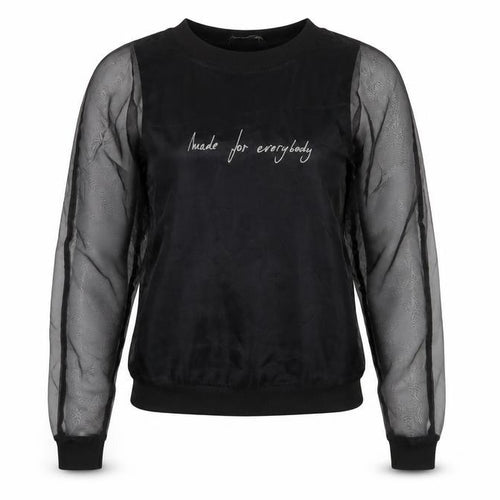 Zara Women’s Black XS Sheer Mesh Sleeve Blouse