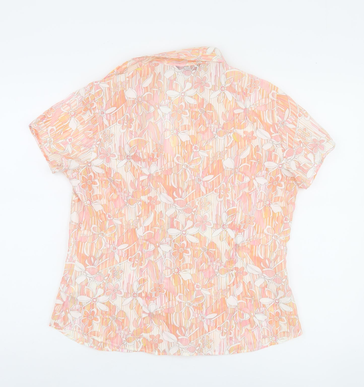 Marks and Spencer Women's Orange Floral Blouse Size 16