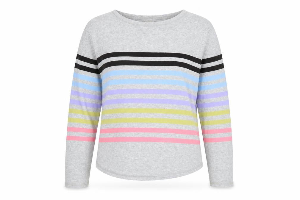Front view of Talbots Women's Large Multicoloured Striped Cotton Top