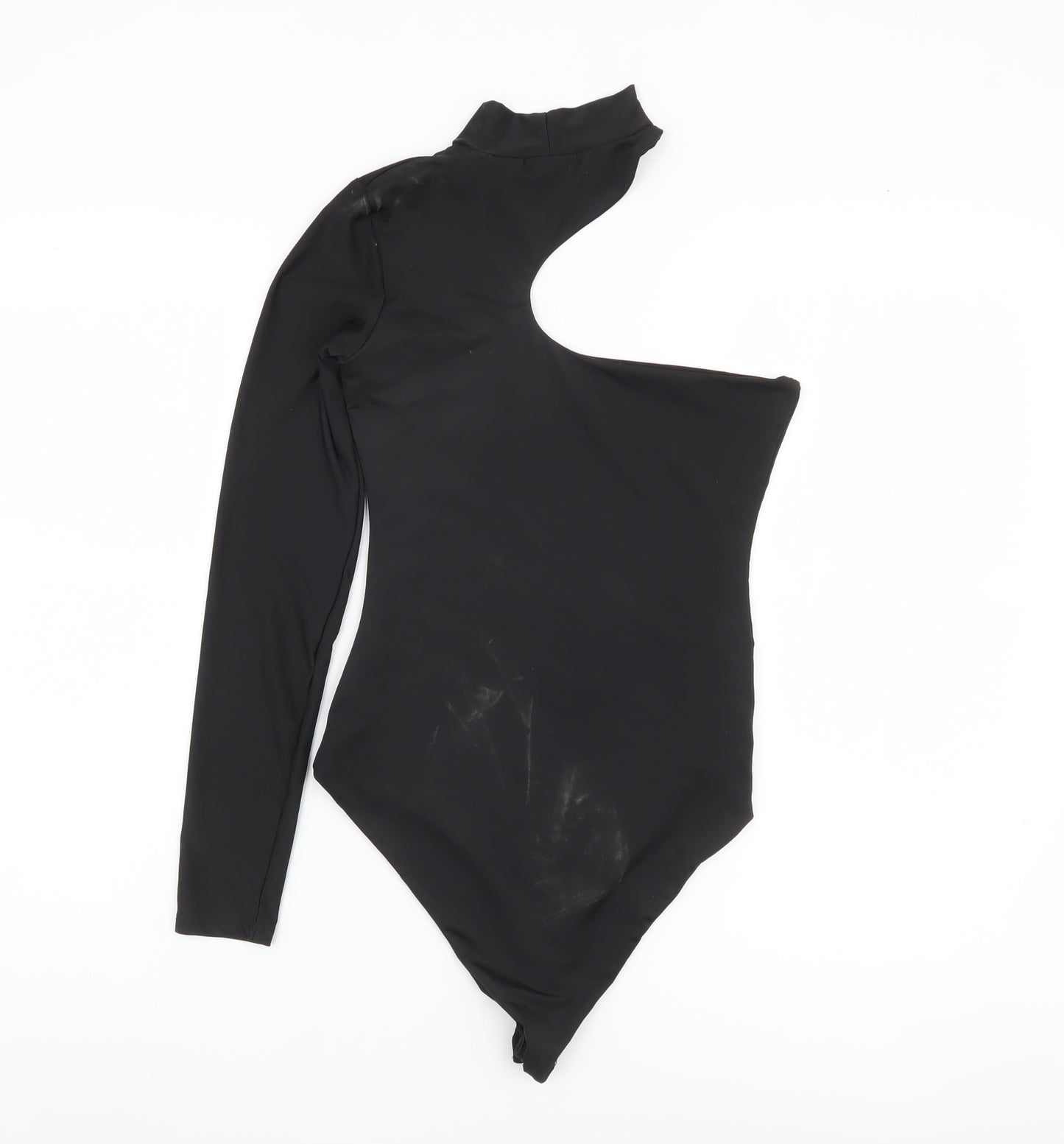 Nasty Gal Women's Black Asymmetric Bodysuit Size 6