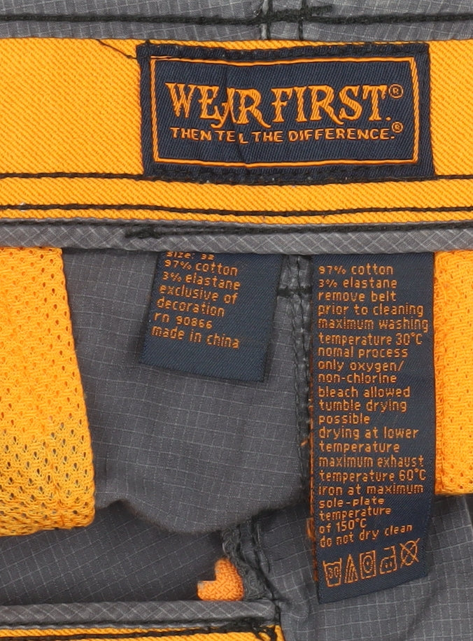 Weir First Men's Grey Cargo Shorts Size 32 with Pockets