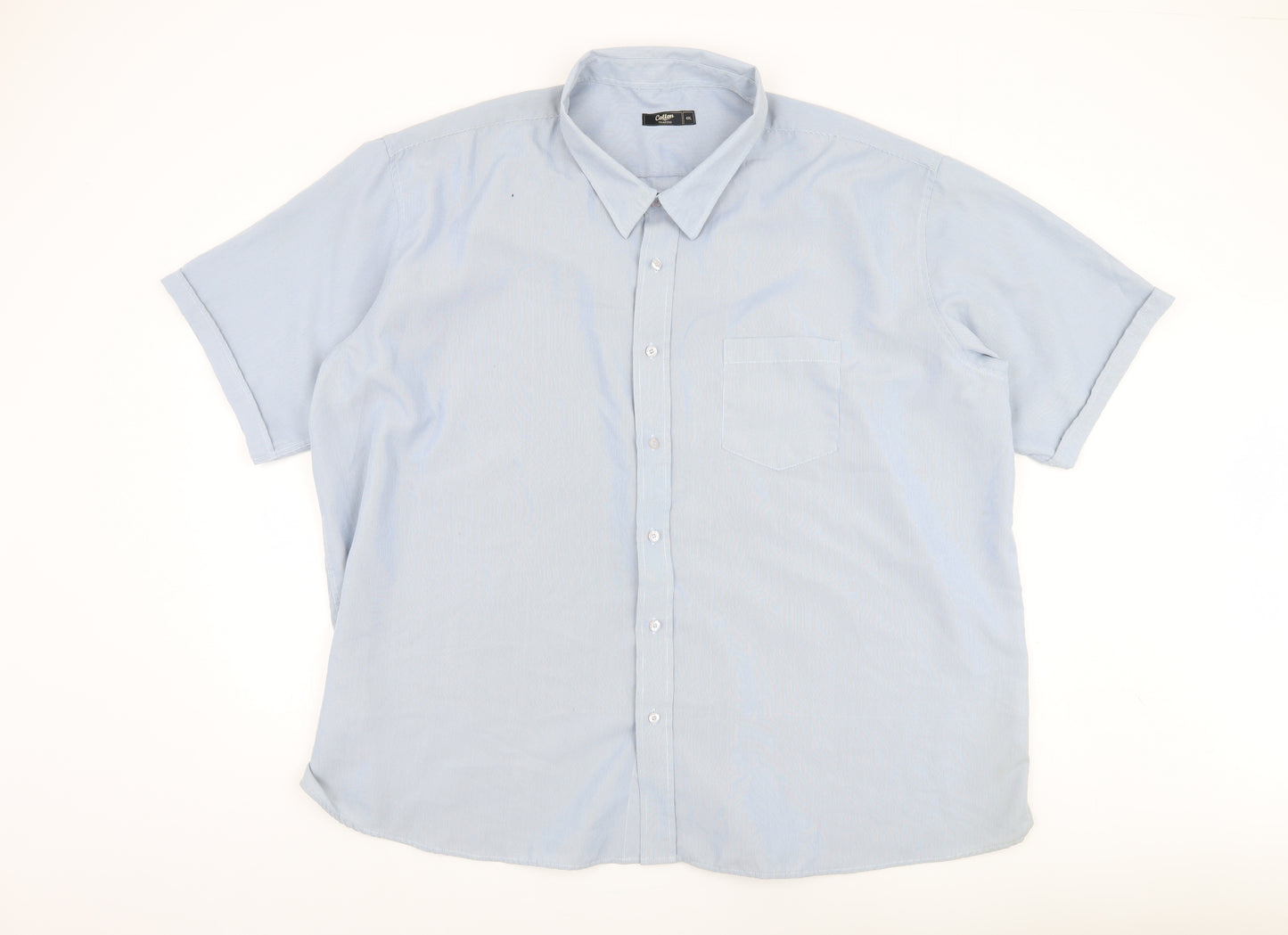 Cotton Traders Men's Blue 4XL Short Sleeve Shirt