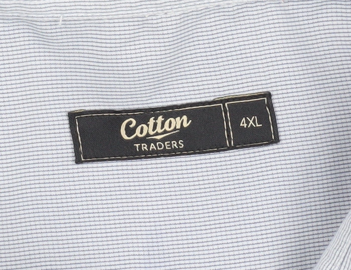 Cotton Traders Men's Blue 4XL Short Sleeve Shirt