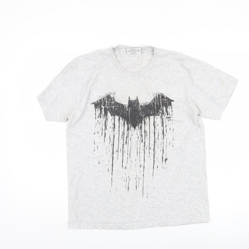 Men's Grey Batman T-Shirt M Short Sleeve Graphic