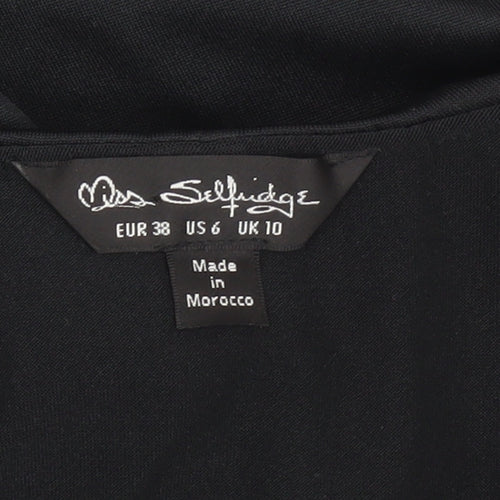 Miss Selfridge Women's Black Bodycon Dress Size 10