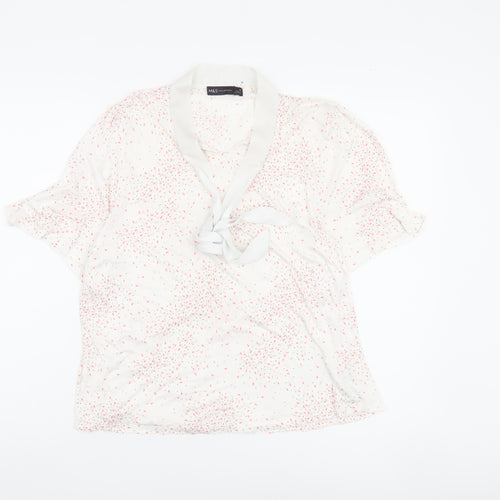 Marks and Spencer Women's White Blouse - Size 18 - Tunic Style