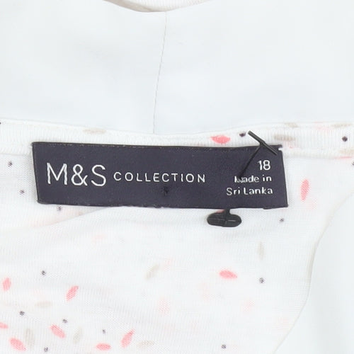 Marks and Spencer Women's White Blouse - Size 18 - Tunic Style
