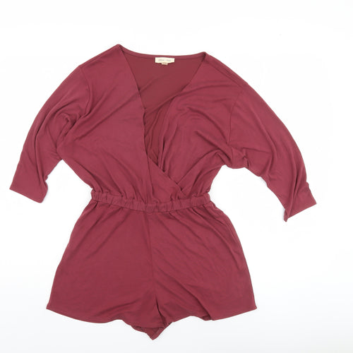 Silence + Noise Women's Red XS V-Neck Playsuit