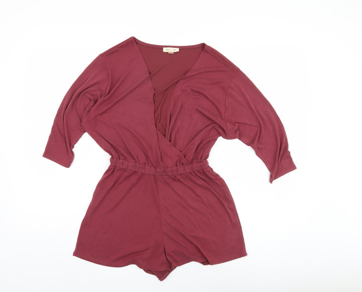 Silence + Noise Women's Red XS V-Neck Playsuit