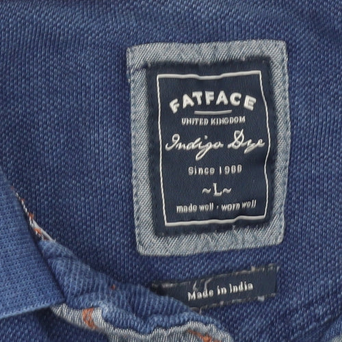 FatFace Men's Blue Polo Shirt L Short Sleeve Casual