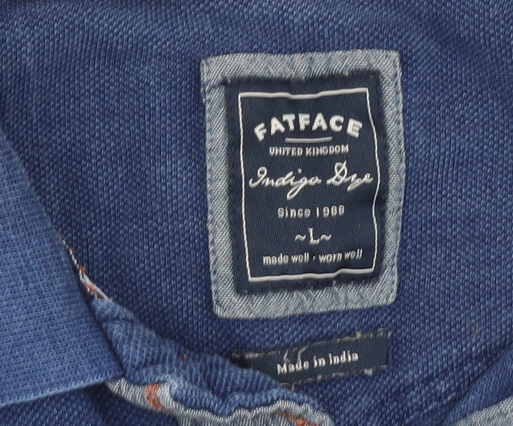 FatFace Men's Blue Polo Shirt L Short Sleeve Casual