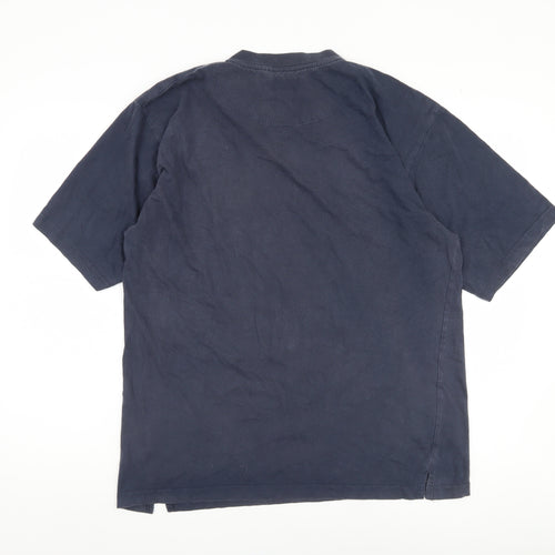 Wolsey Men's Blue Cotton V-Neck T-Shirt - Size L