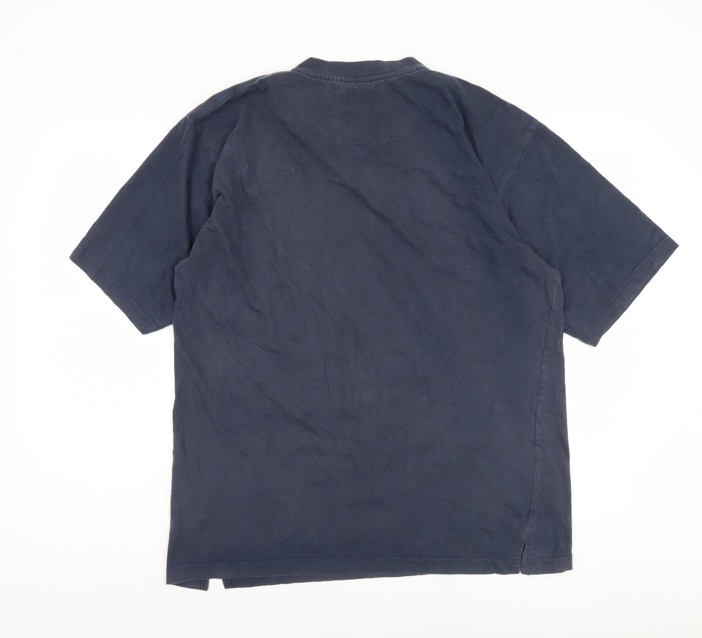 Wolsey Men's Blue Cotton V-Neck T-Shirt - Size L