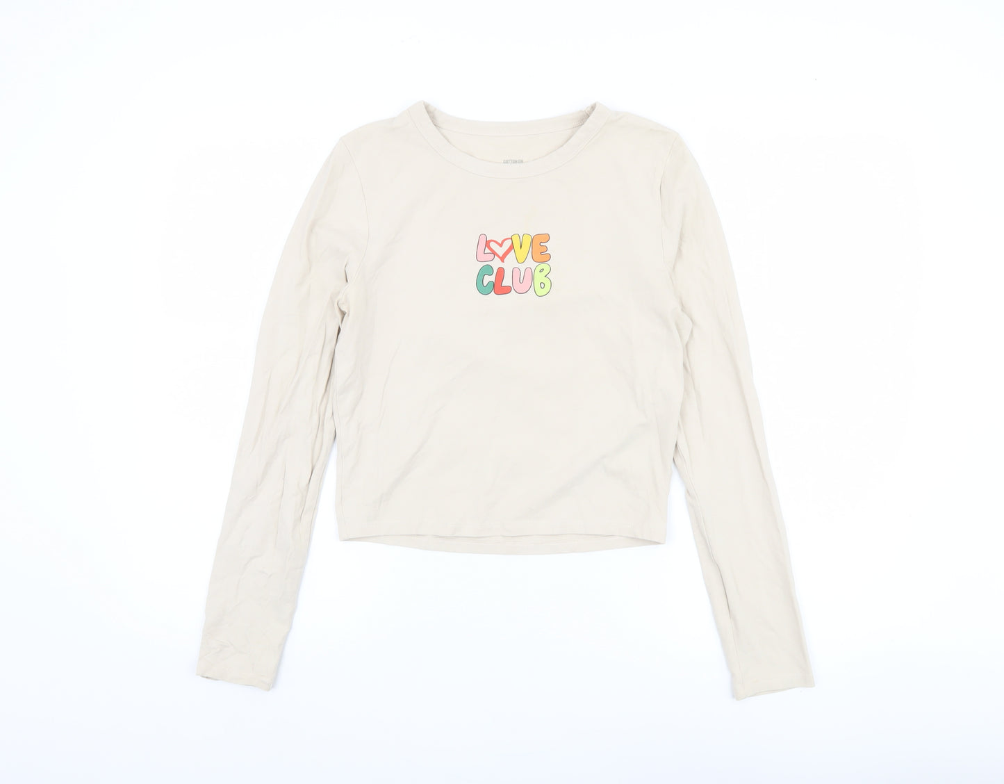 Cotton On Women's Beige Long Sleeve T-Shirt Size L