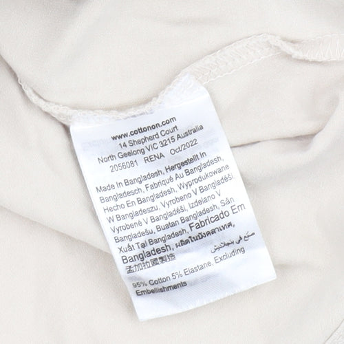 Cotton On Women's Beige Long Sleeve T-Shirt Size L