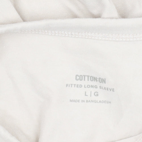 Cotton On Women's Beige Long Sleeve T-Shirt Size L