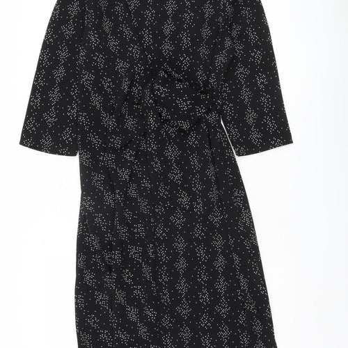 Warehouse Women's Black Geometric Knee Dress Size 10